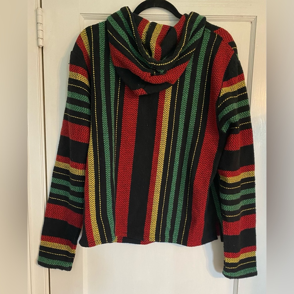 Beach Life by Ladrft Women's Rasta
Poncho Hoodie. Size: Large - Picture 6 of 12